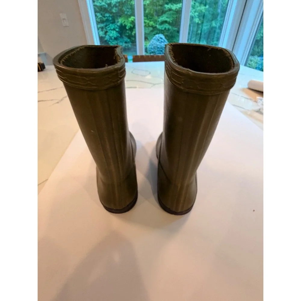 Hunter Kids First Classic Rain Boots Olive Green Navy Blue UK 11 US 12